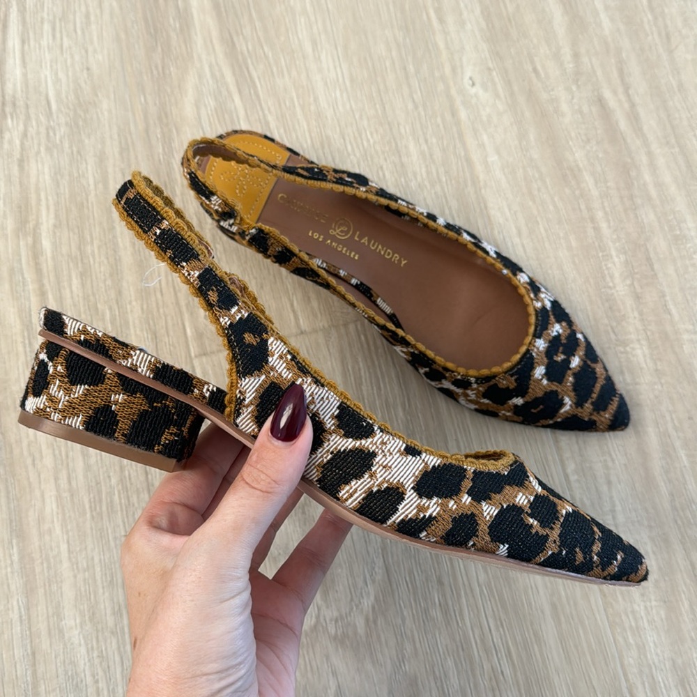 Leopard Knit Mini Heels